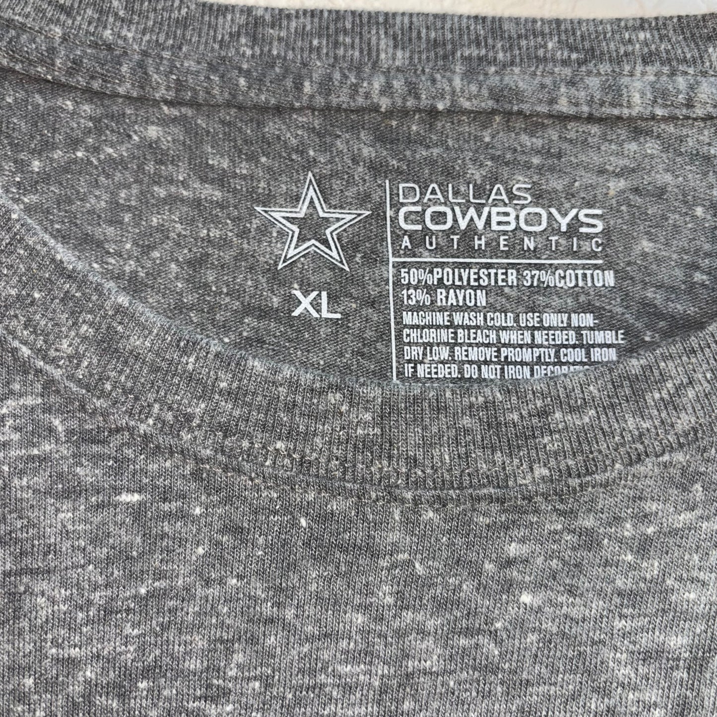 Authentic Dallas Cowboys XL Gray Short Sleeve T Shirt NWT
