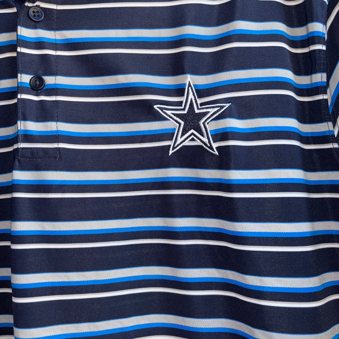 Authentic Dallas Cowboys Blue & White Stripe Men’s XL Polo Shirt
