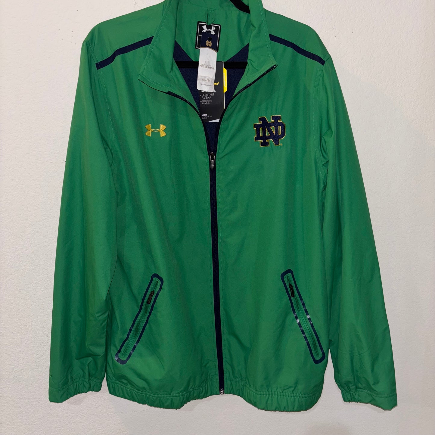 Notre Dame green jacket made by Under Armour new with tags size large