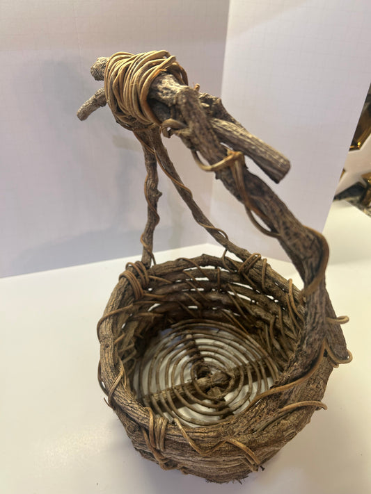 Handcrafted Wood Basket Home Decor