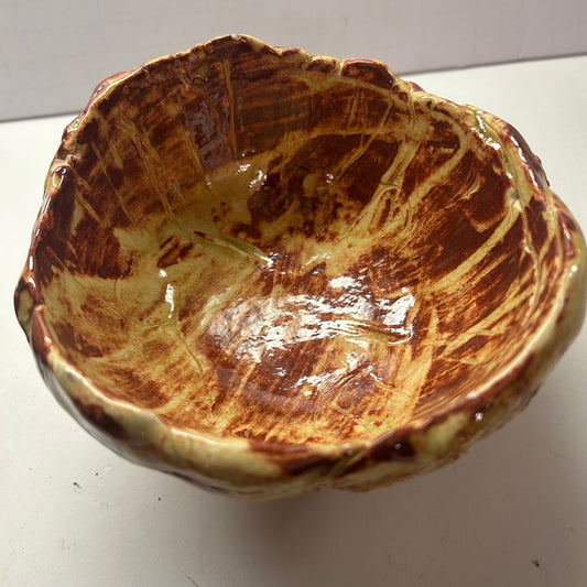 Handmade pottery multicolor glazed bowl