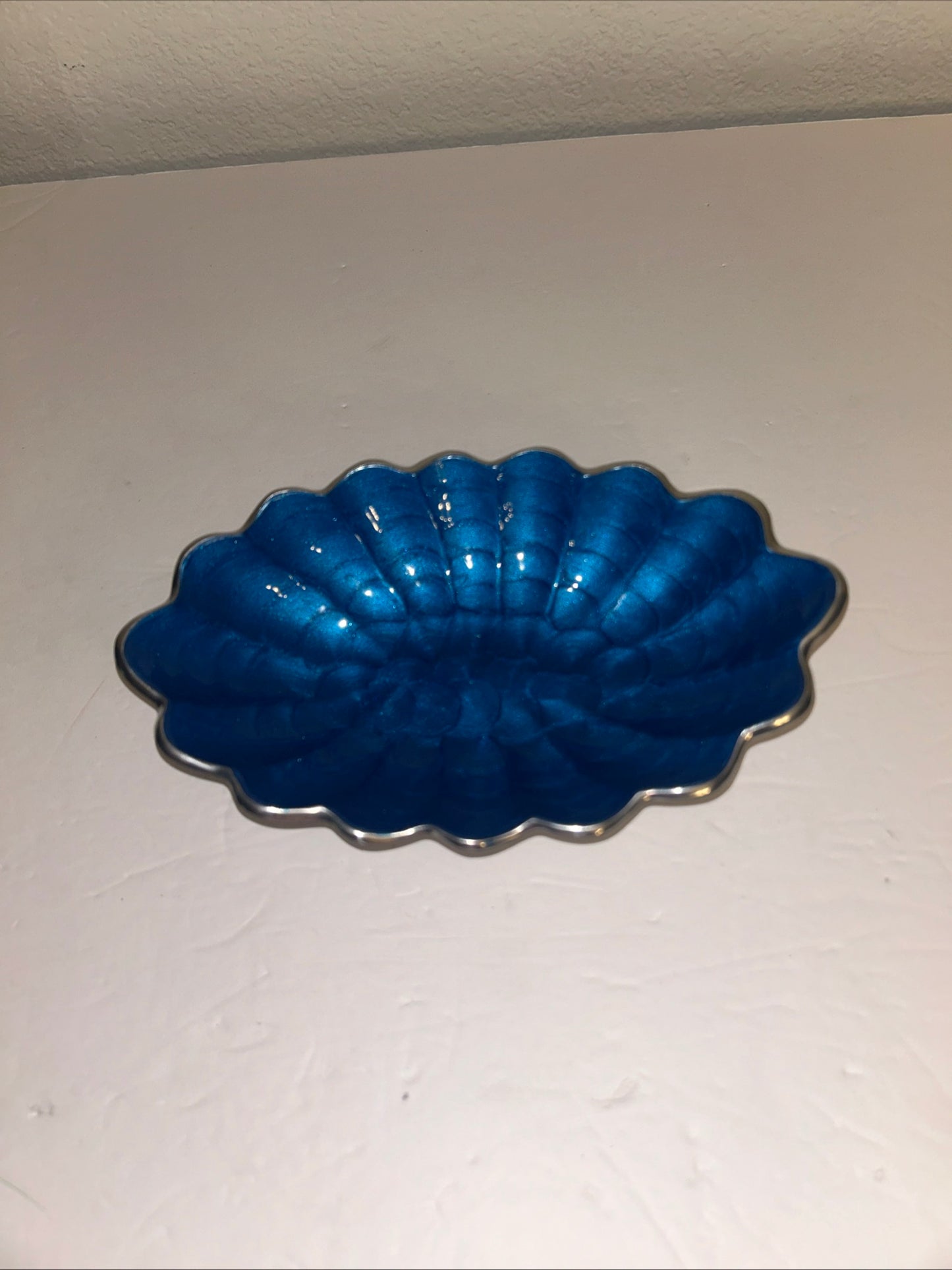 Cobalt Blue and Metal Trinket/Candy Dish