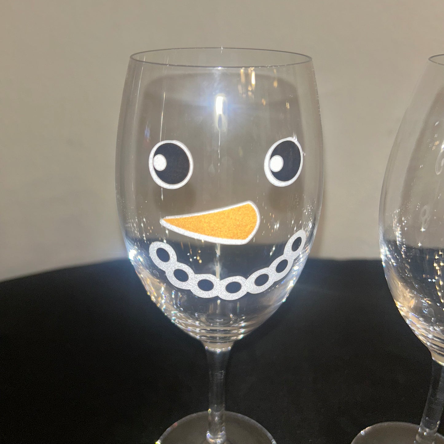 Snowman wine glasses (set up 2)9 inches tall