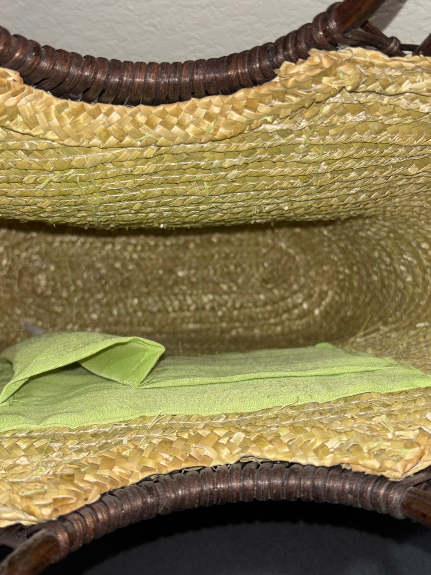 Brown Handle Large Straw Tote