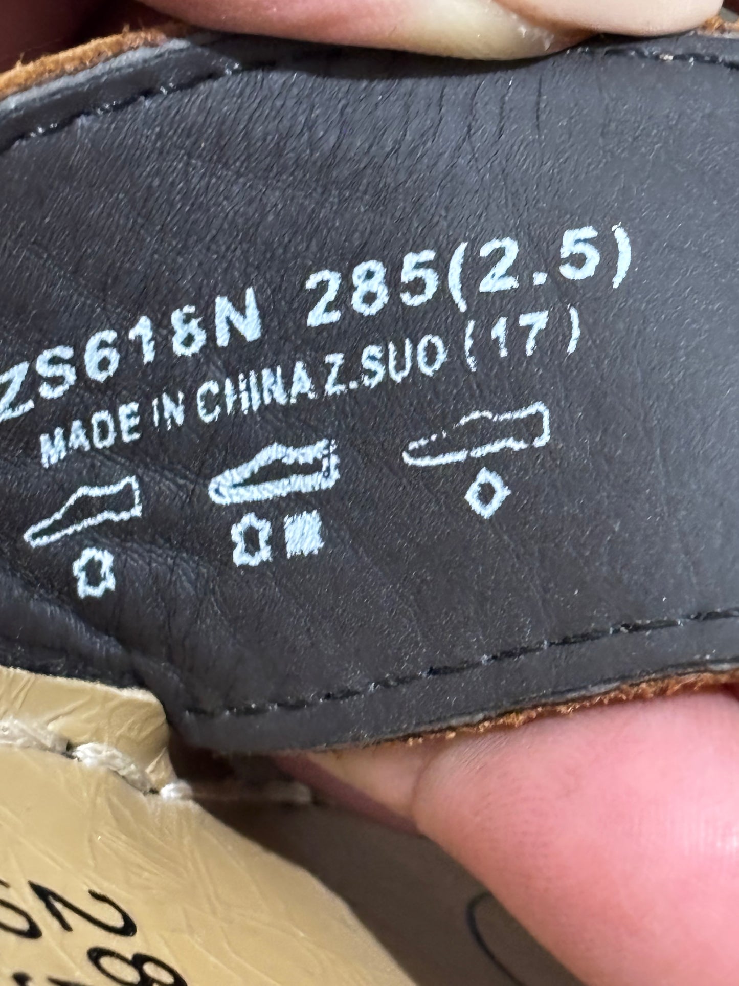 Z.Suo Men’s Brown Leather Flip Flops size 12