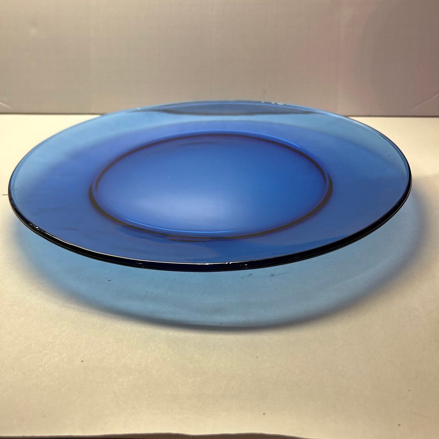 Blue Glass decorative Platter 13in