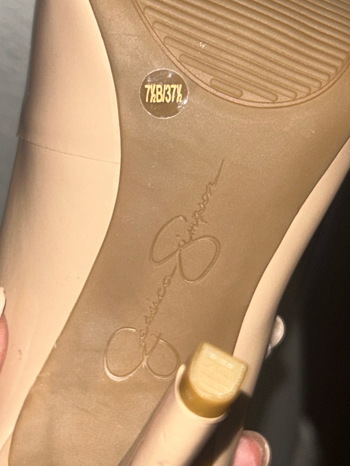 Jessica Simpson Tan Round Toe Leather Heels size 7.5