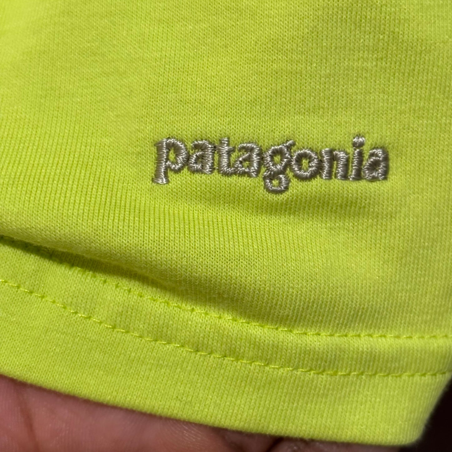 Patagonia lime green golf polo mens large