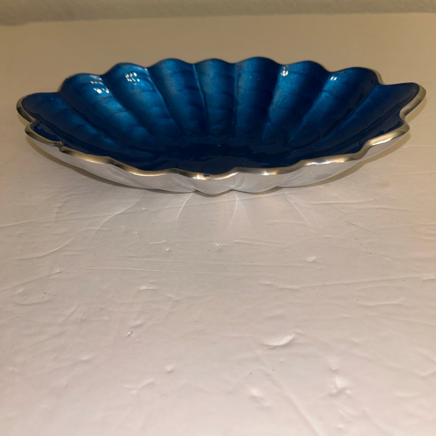 Cobalt Blue and Metal Trinket/Candy Dish