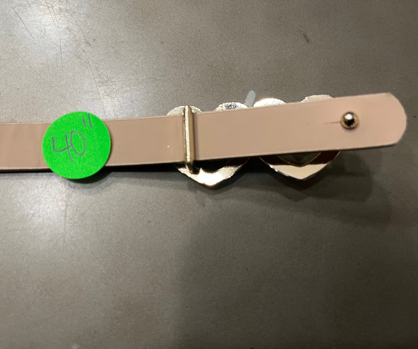 Women's Cream Belt w/ Double Heart Buckle 40”