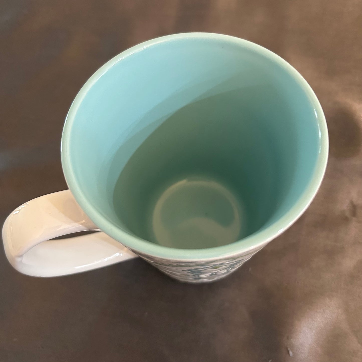 Mug Blue and White damask styled  8oz