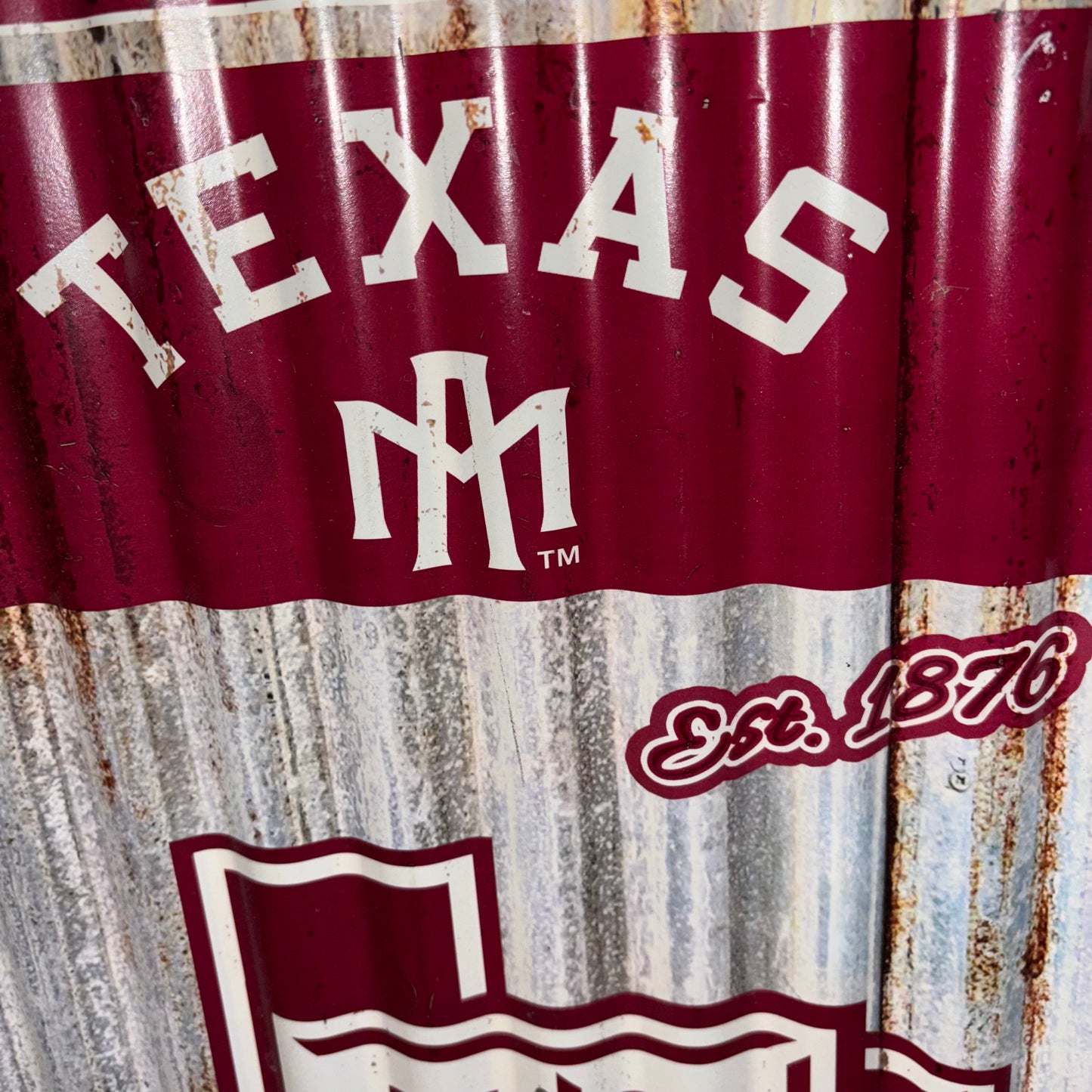 Texas A&M Rustic Football Wall Decor 12x21 inches