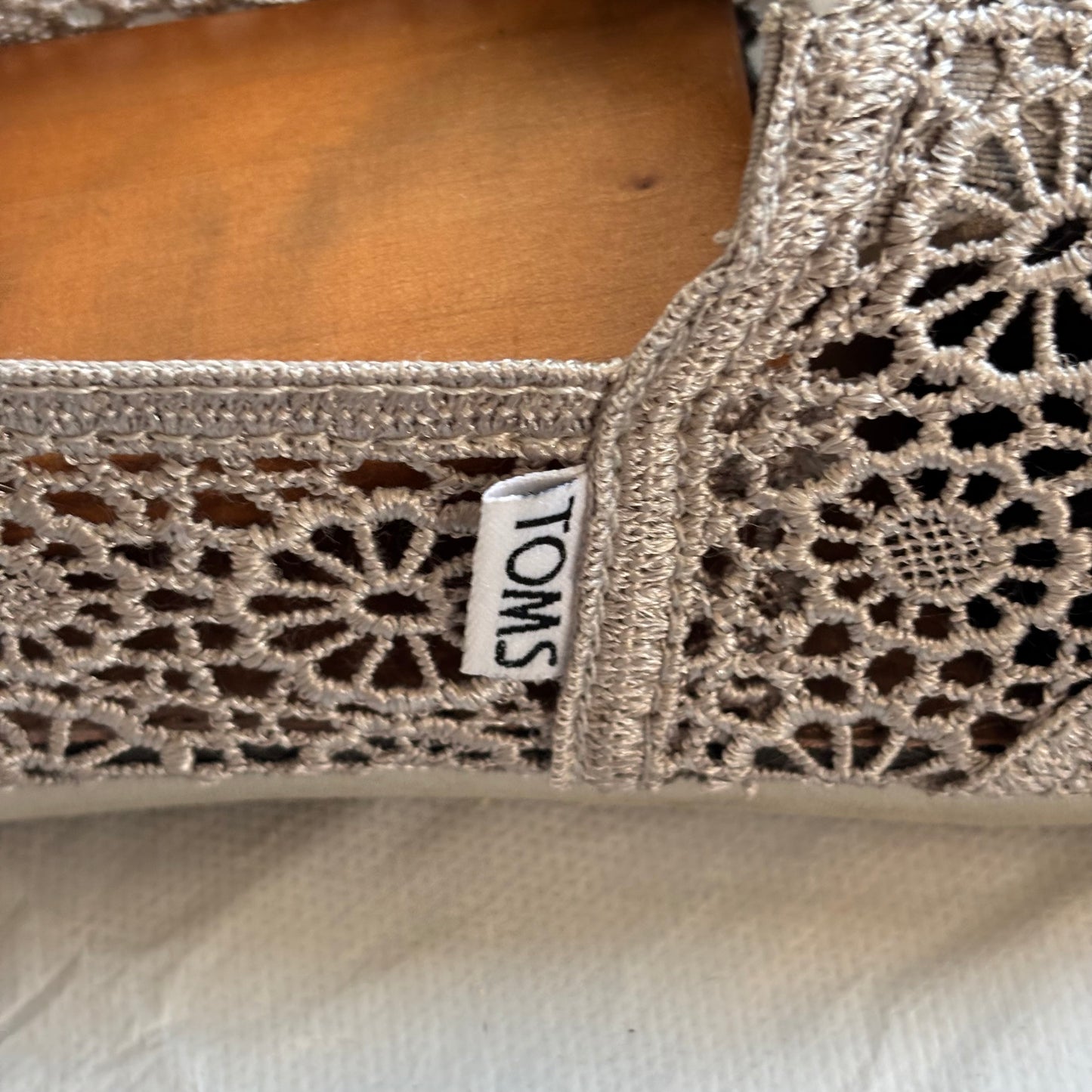Tom’s lace crochet gray shoes size 8.5