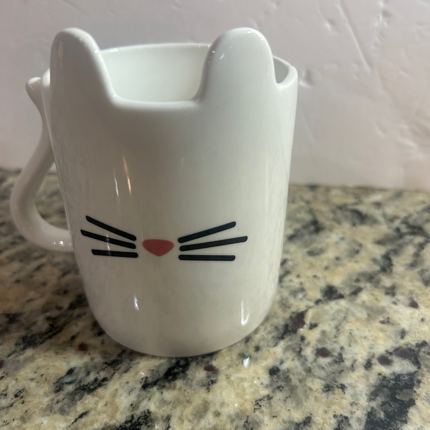 Cat Mug White with Whisker Design