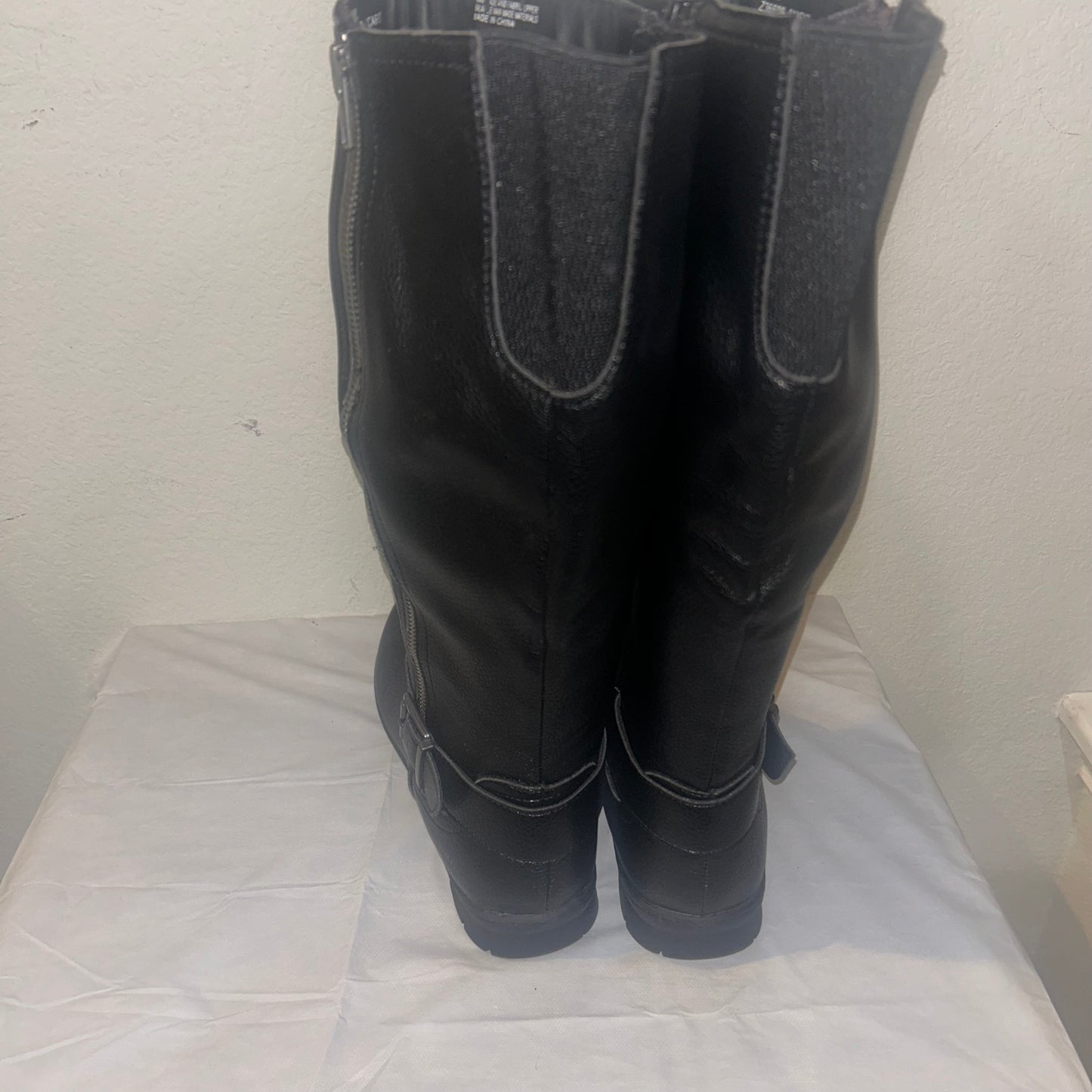 BOC knee high black vegan leather boots women’s  size 10