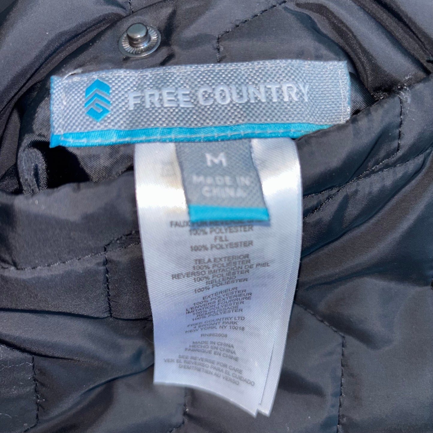 Free country women’s puffer vest, reversible size medium charcoal, gray 