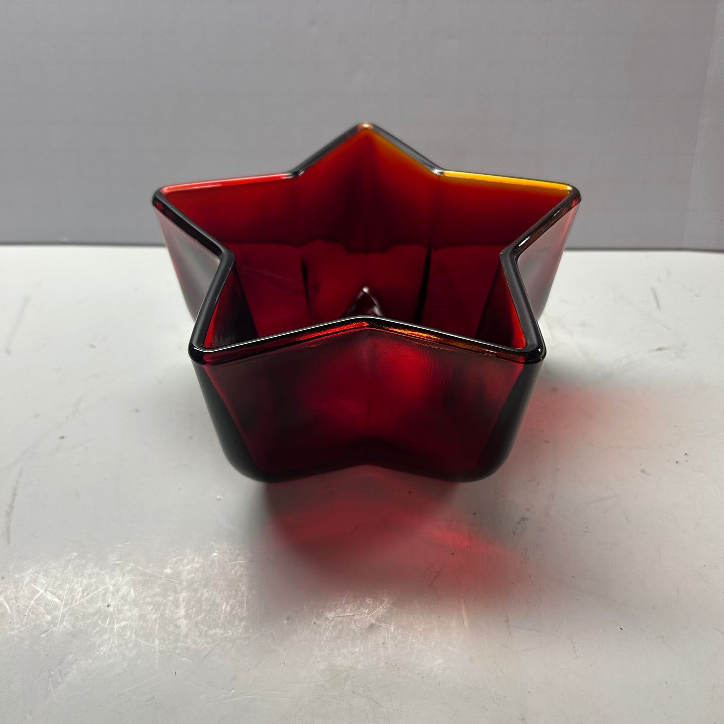 Red Star Glass Decorative Bowl