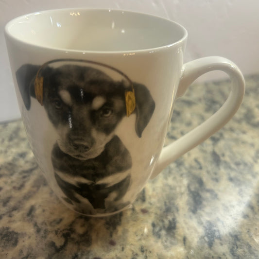 Cute Dog and Headphones Mug