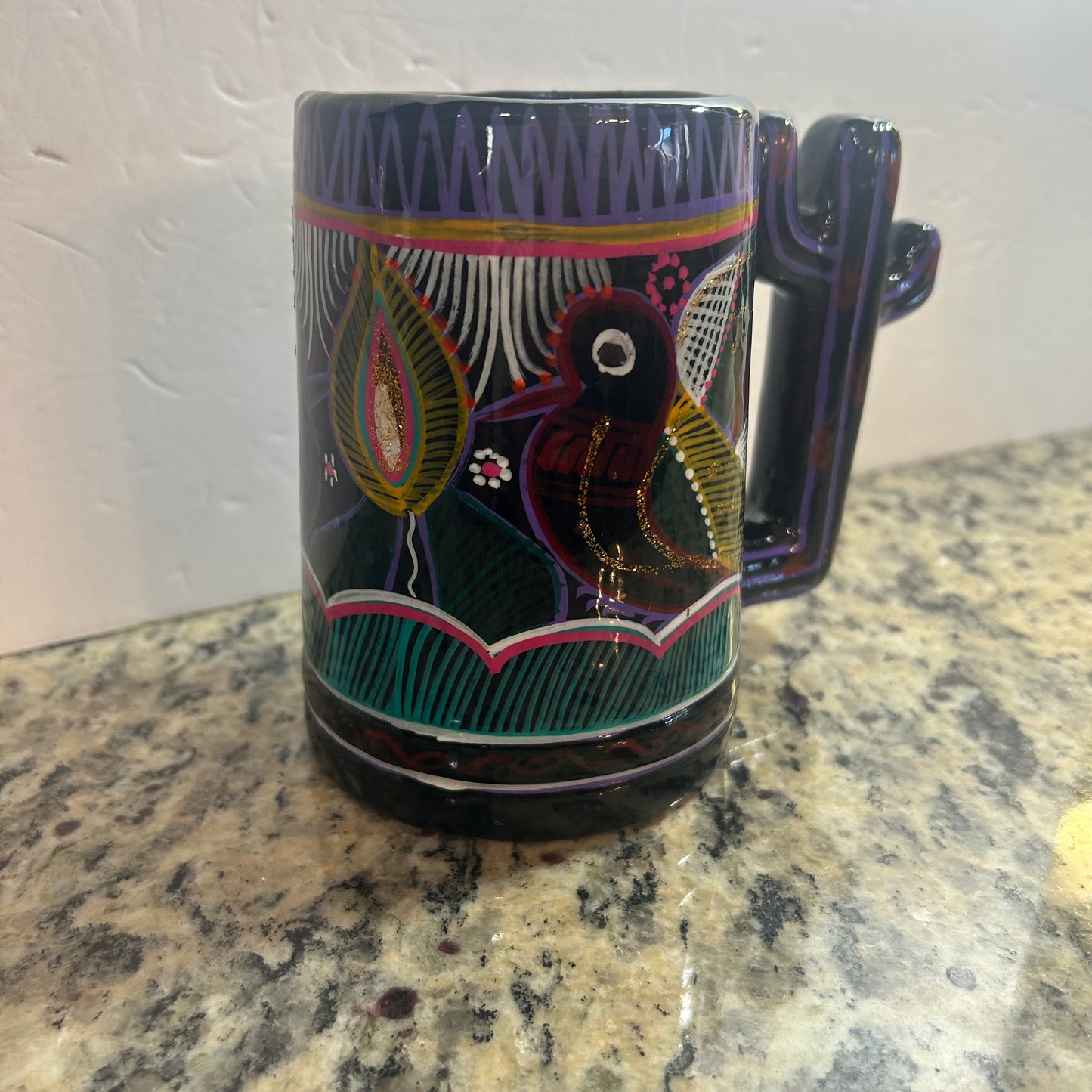 Peacock Multicolored Mug from Mexico
