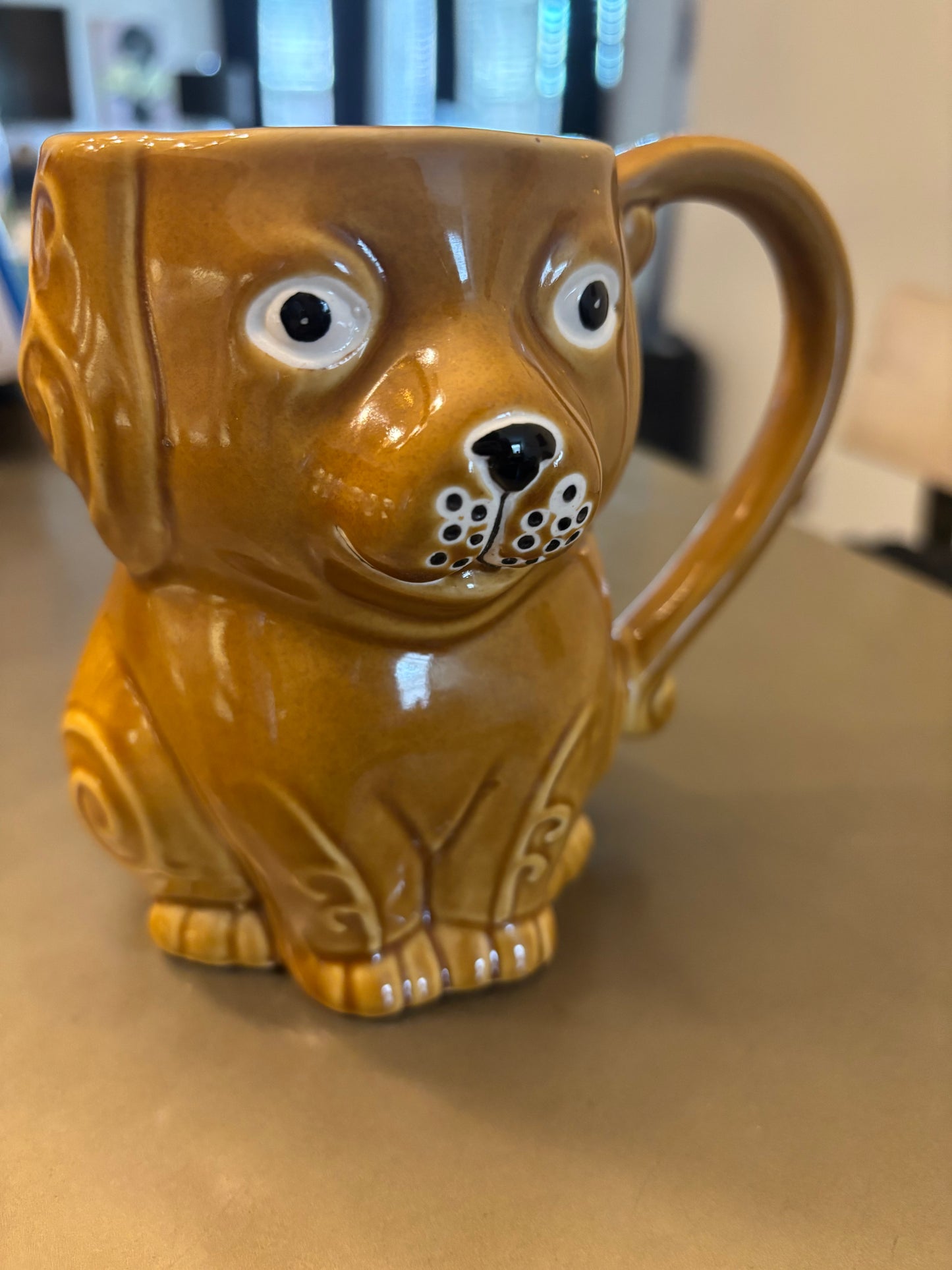 Vintage Whimsical Brown Dog Mug