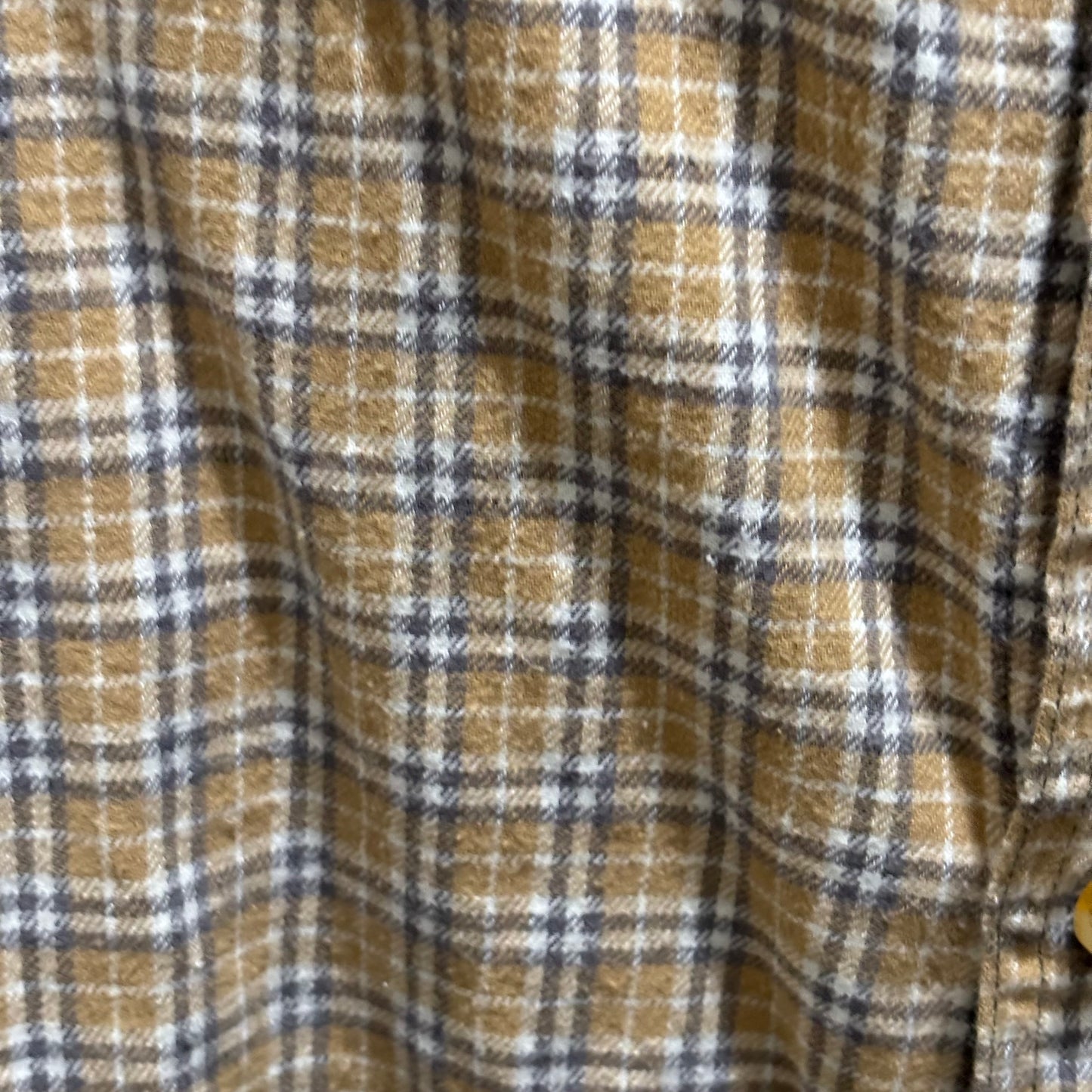 Wolverine Tan and Gray Plaid Button down shirt, long sleeve men’s size XL