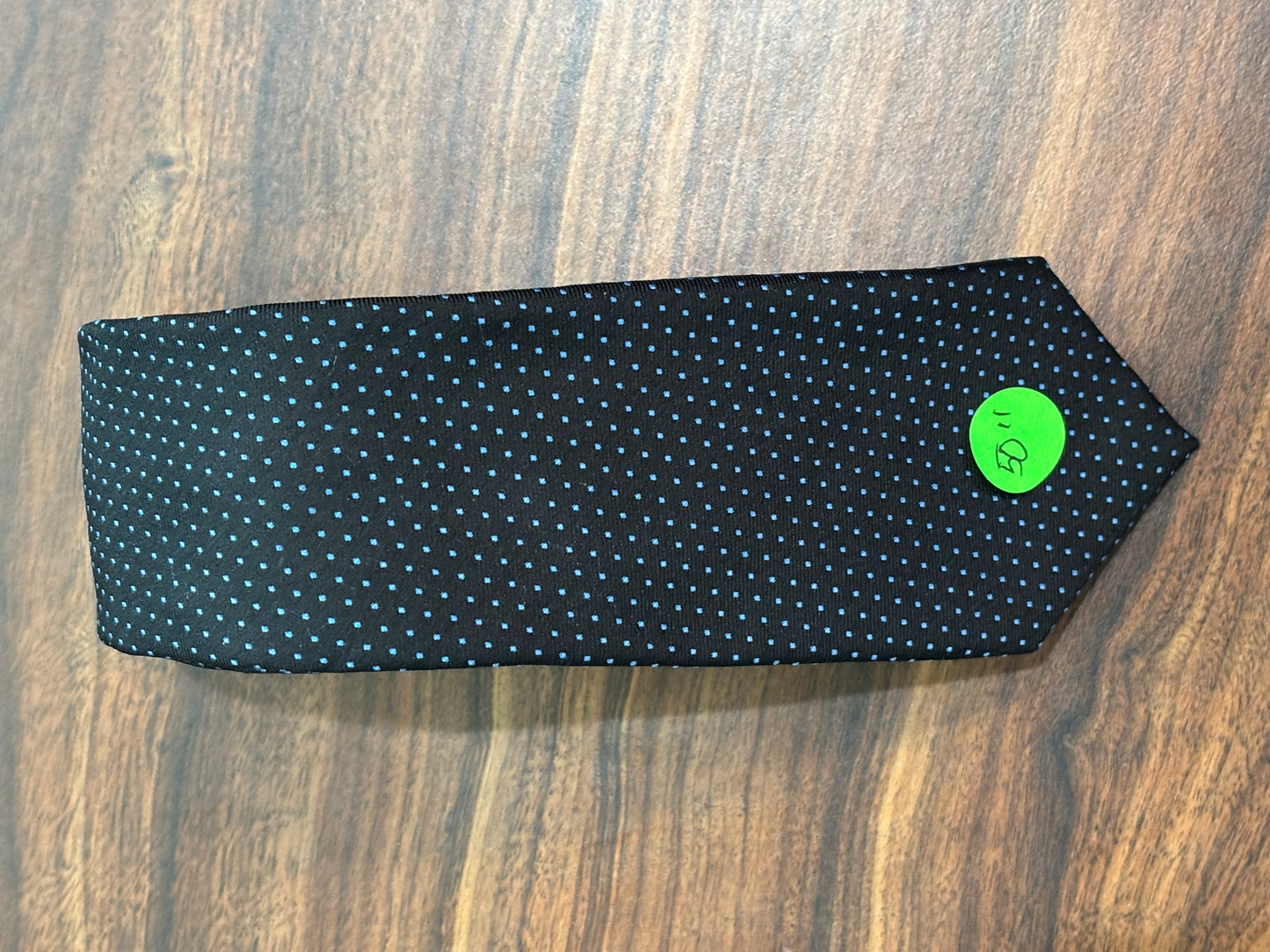 Black w/ Polka Dots Tie 100% Silk 50”