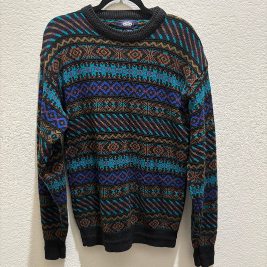 Knight Bridge Vintage Blue multicolor sweater men’s large 