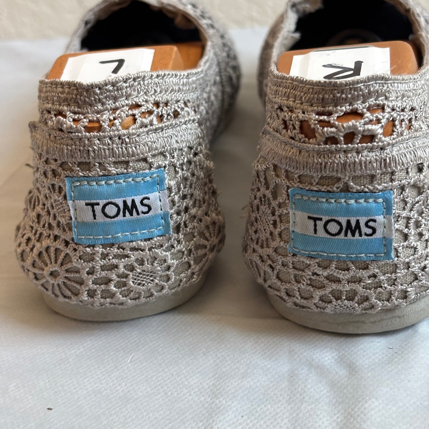 Tom’s lace crochet gray shoes size 8.5