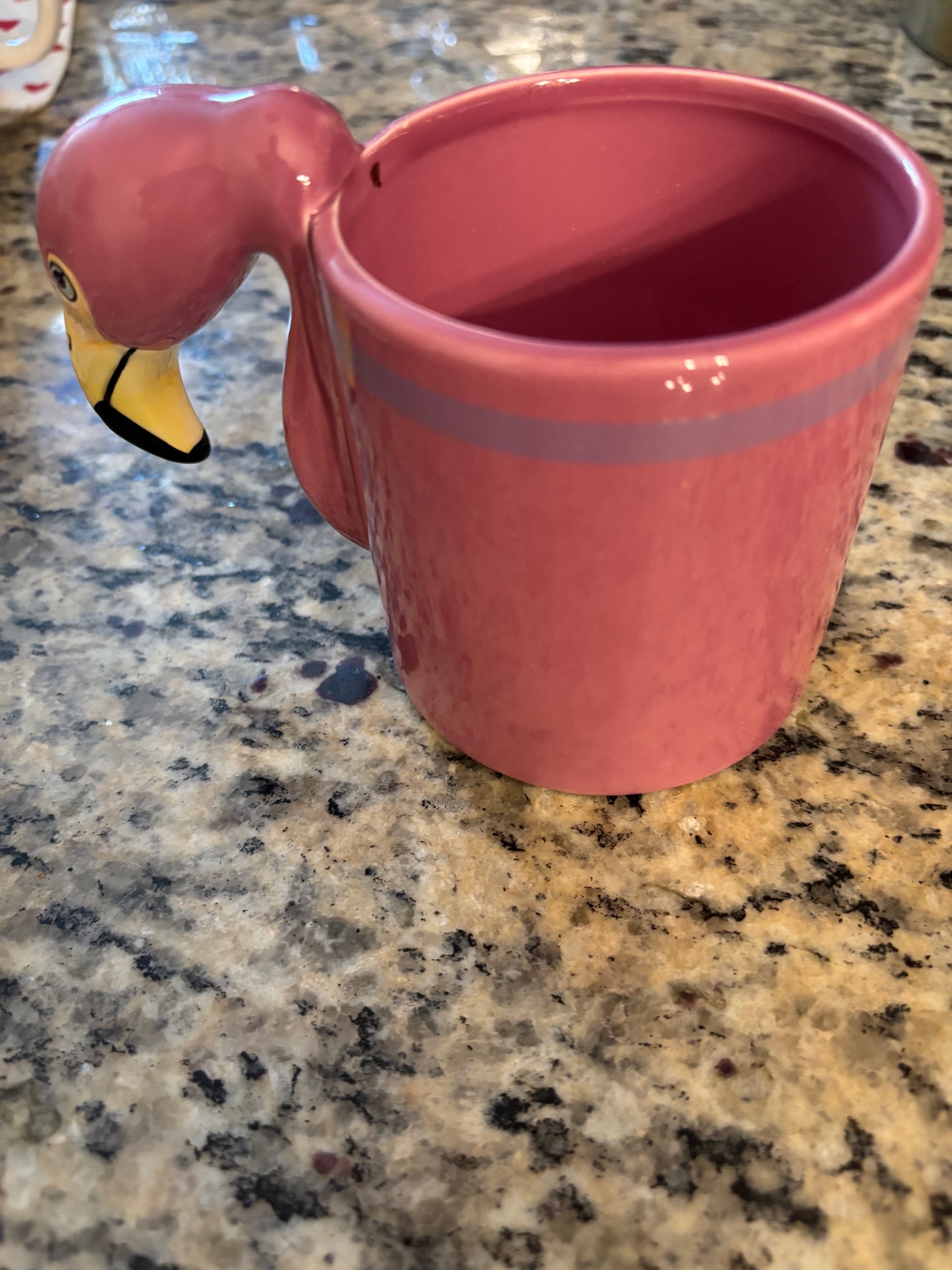 Vintage 1986 Ceramic 3D Pink Flamingo Mug