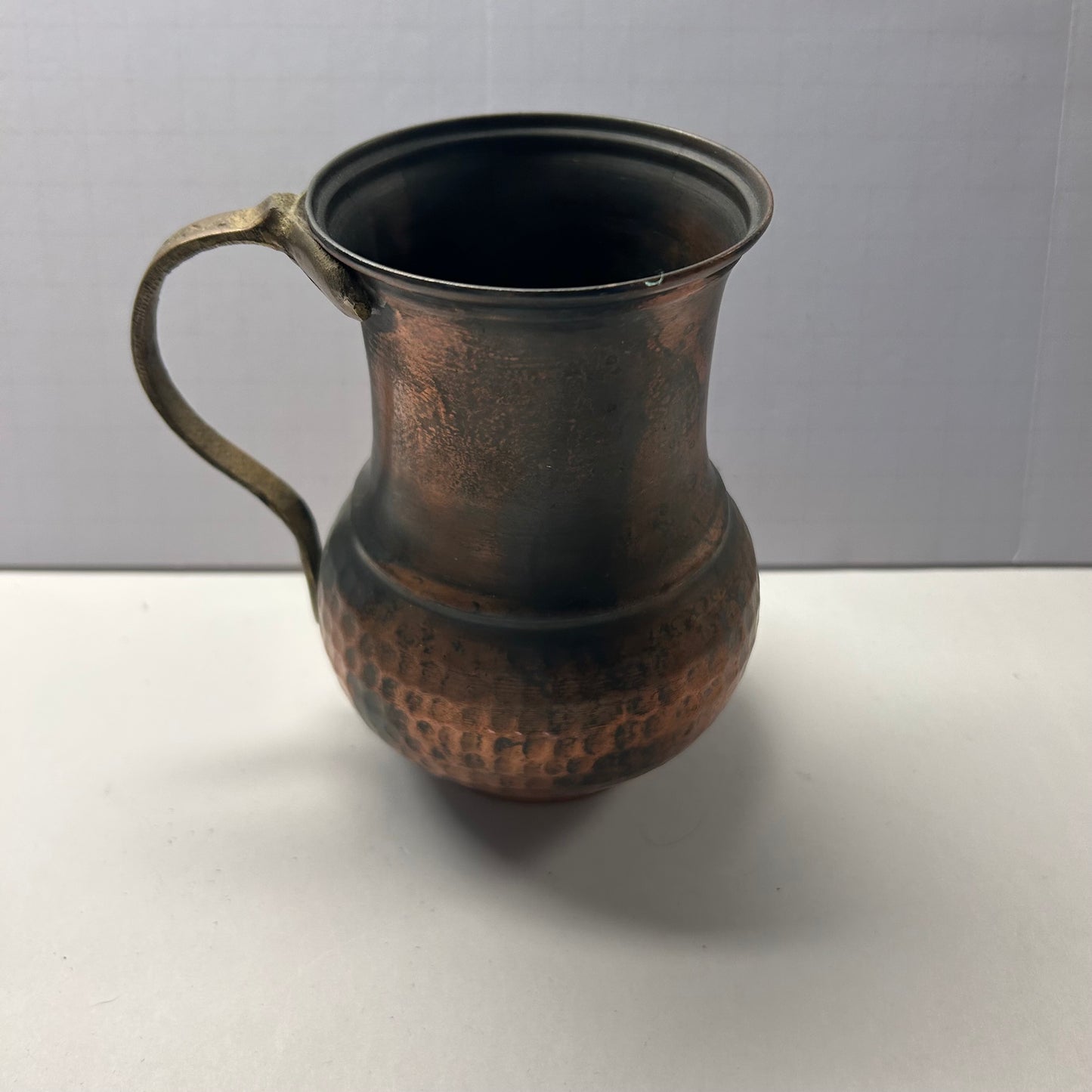 Hammered Brown and Copper toned Metal Pitcher