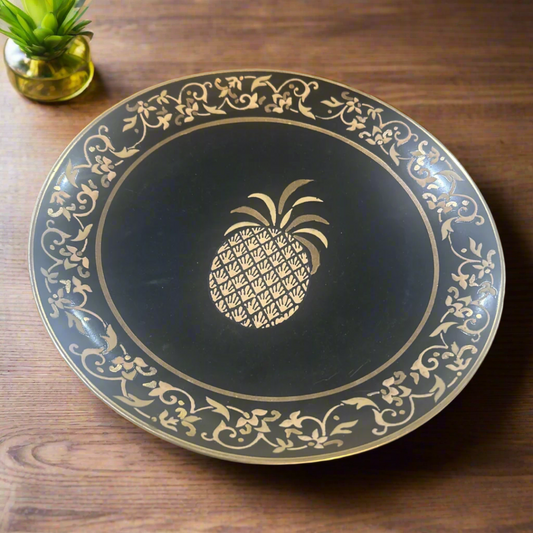 Gold & Black Pineapple Plate