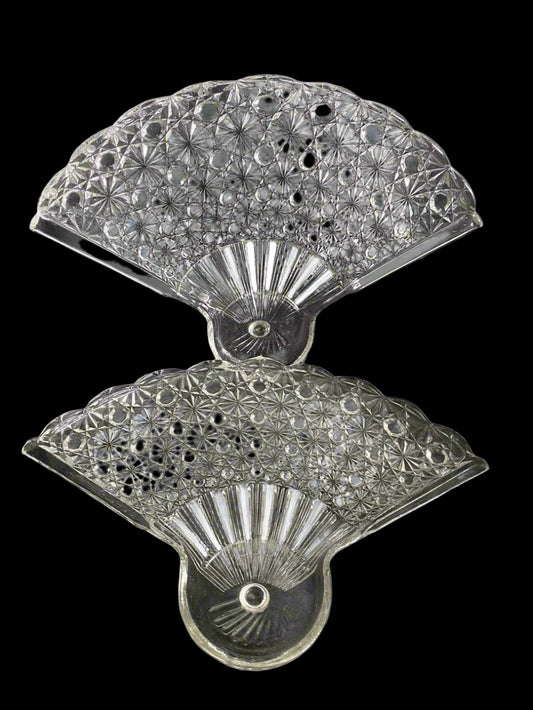 Vintage Fan Crystal Glass Plate (set of 6)