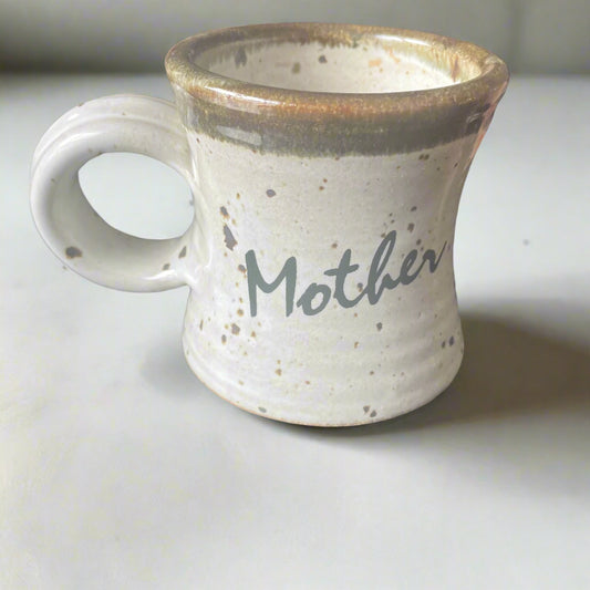 Vintage Mug w/ Mother writing, 1983 Speckled Pottery Coffee Mug