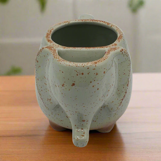 Elephant Raised Trunk and Pedestal Footed Mug