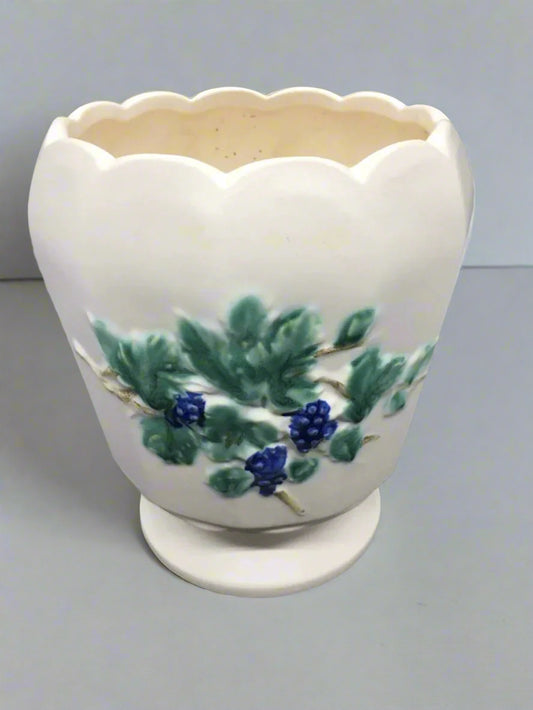 Vintage McCoy Pottery Planter Urn w/ Grapes and Vines