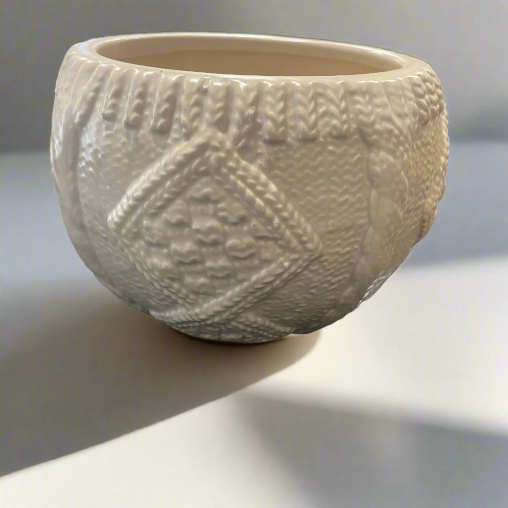 Ceramic Cream Sweater Style Planter or Trinket Holder