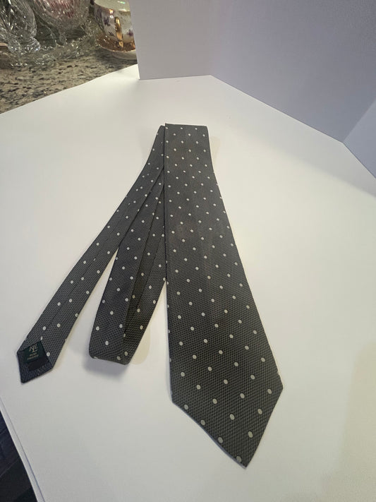 Ralph Lauren men’s polkadot and gray Tie