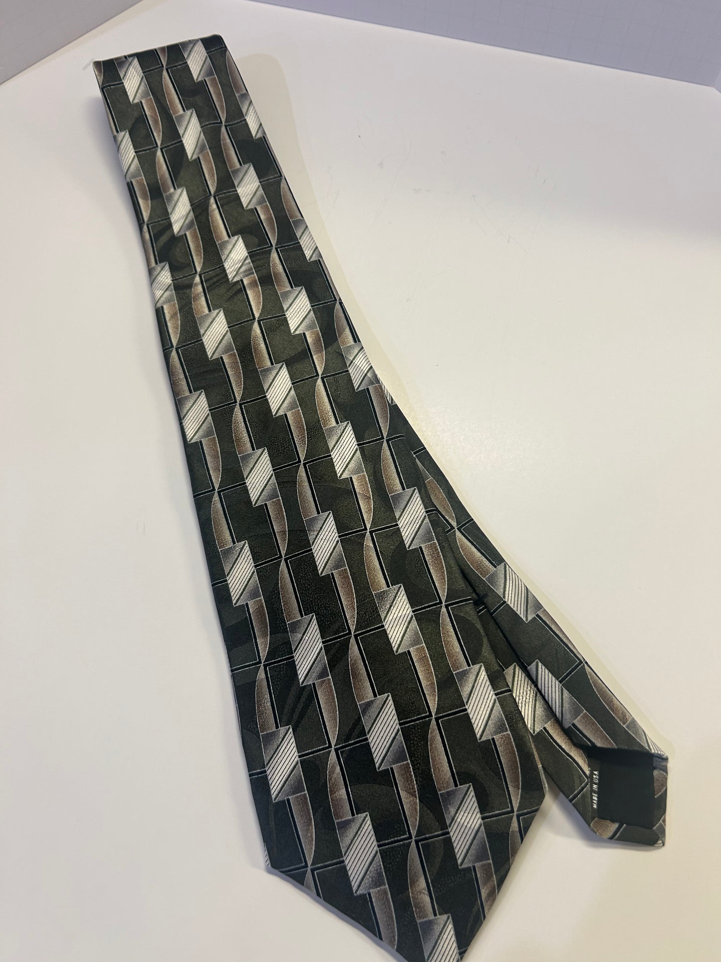 Alexander Lloyd Black, White, Brown Tie