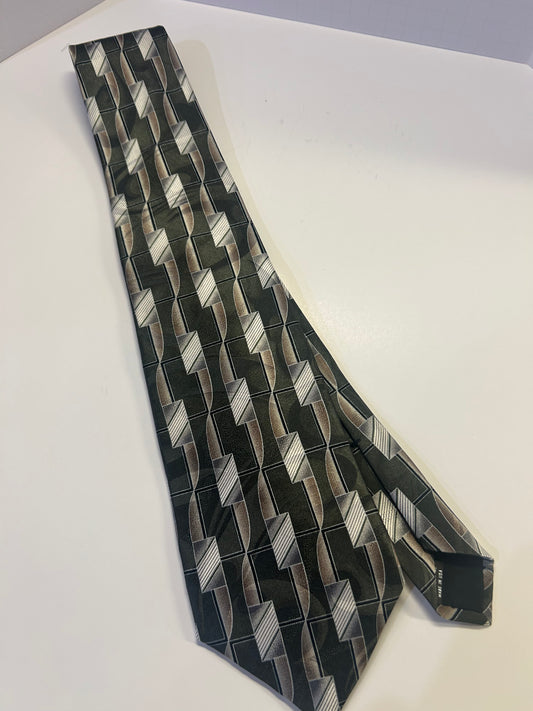 Alexander Lloyd Black, White, Brown Tie