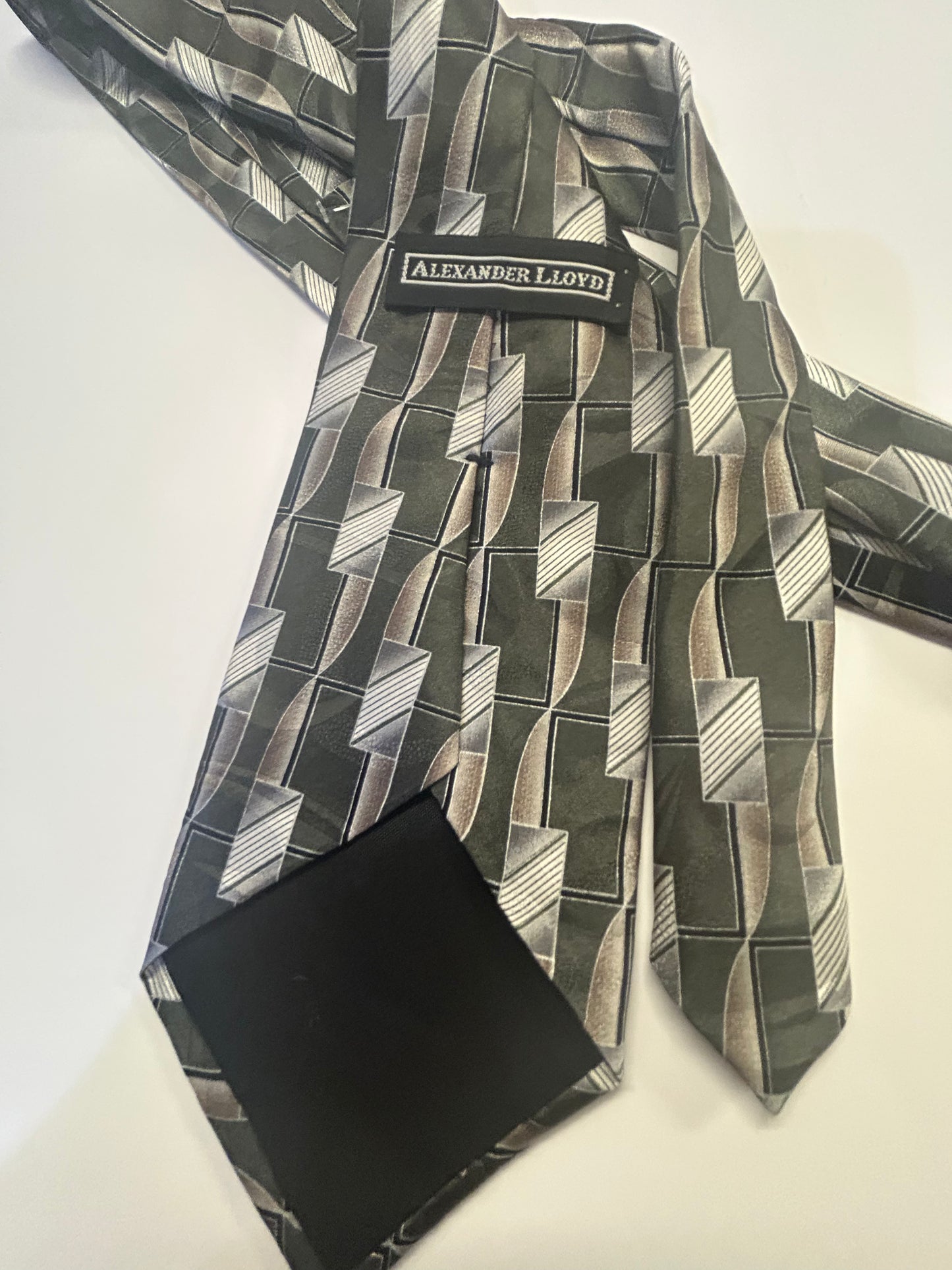 Alexander Lloyd Black, White, Brown Tie