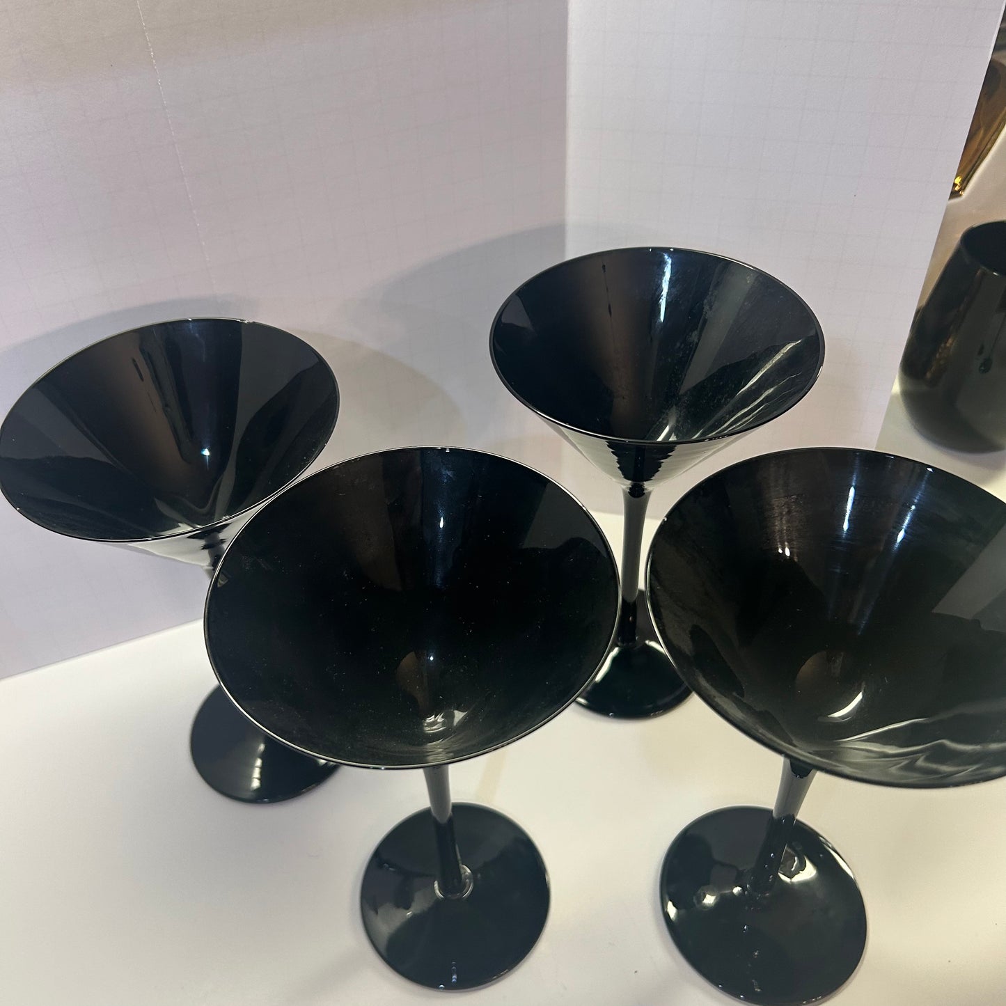 Elegant Blackest Black Martini Glasses (set of 4)
