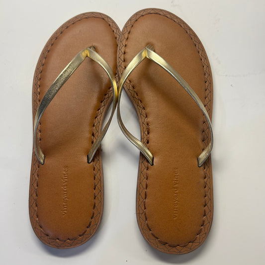 Vineyard Vine Gold Flip Flop Sandal Shoe(size 8)