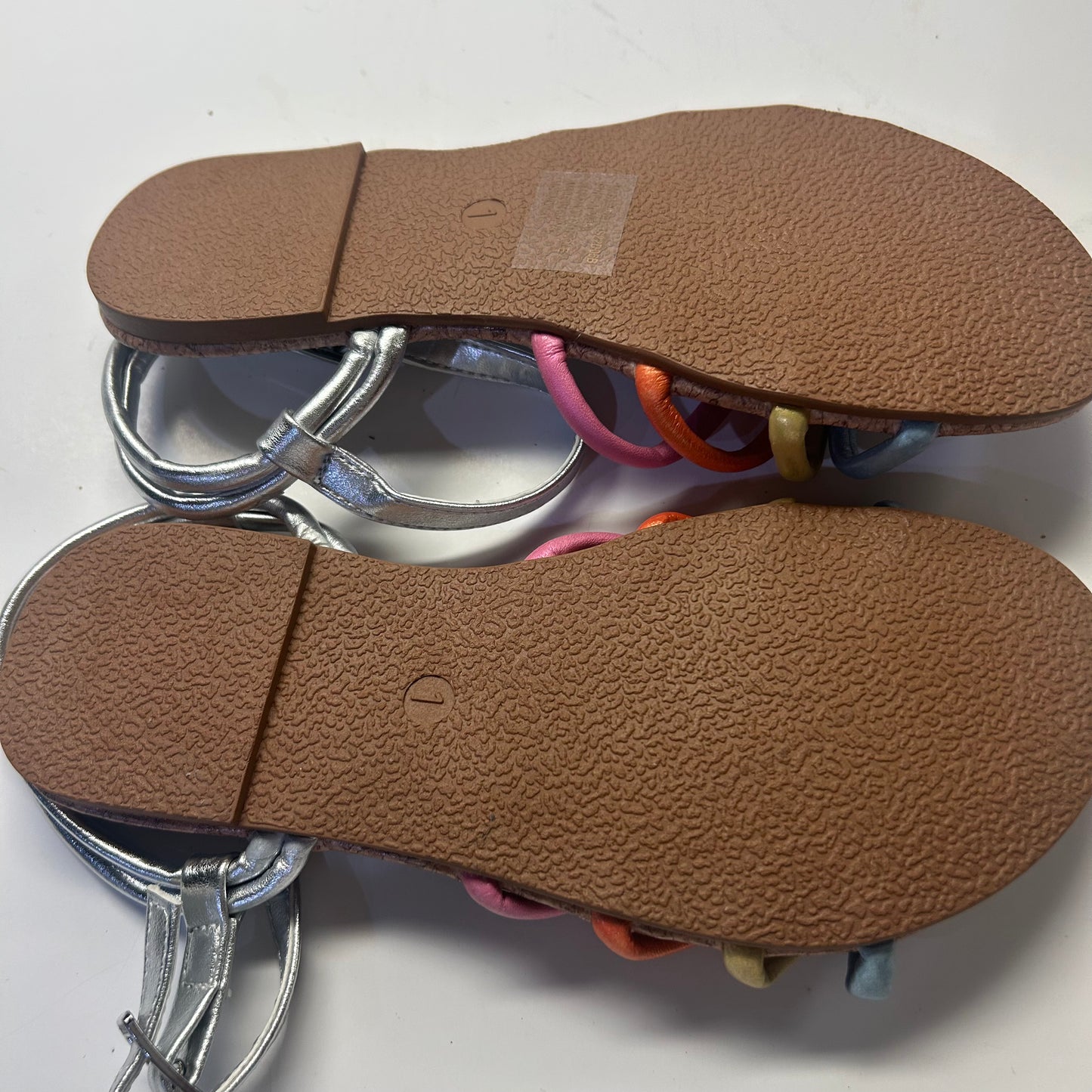 BCBG Multicolor and Silver Colored Girls Sandal(size1)