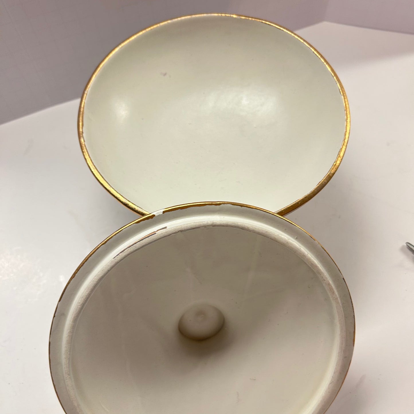 VINTAGE-MID CENTURY ROYAL HAGER GOLD TWEED GLAZE TRINKET DISH