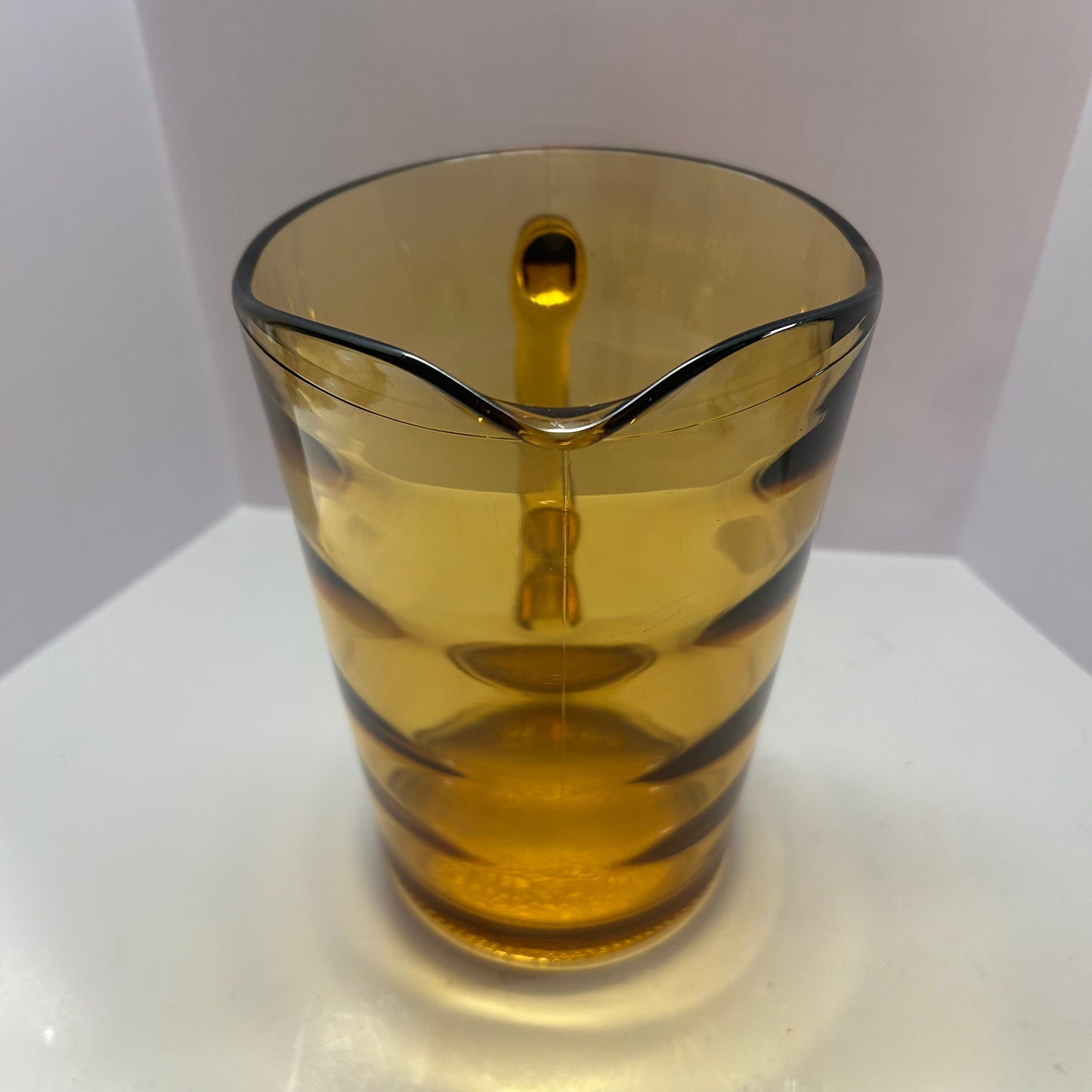 Vintage Amber Gold Glass Pitcher