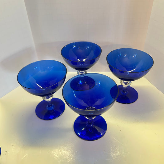 Vintage Cobalt Blue Wine/Sherbet Glasses