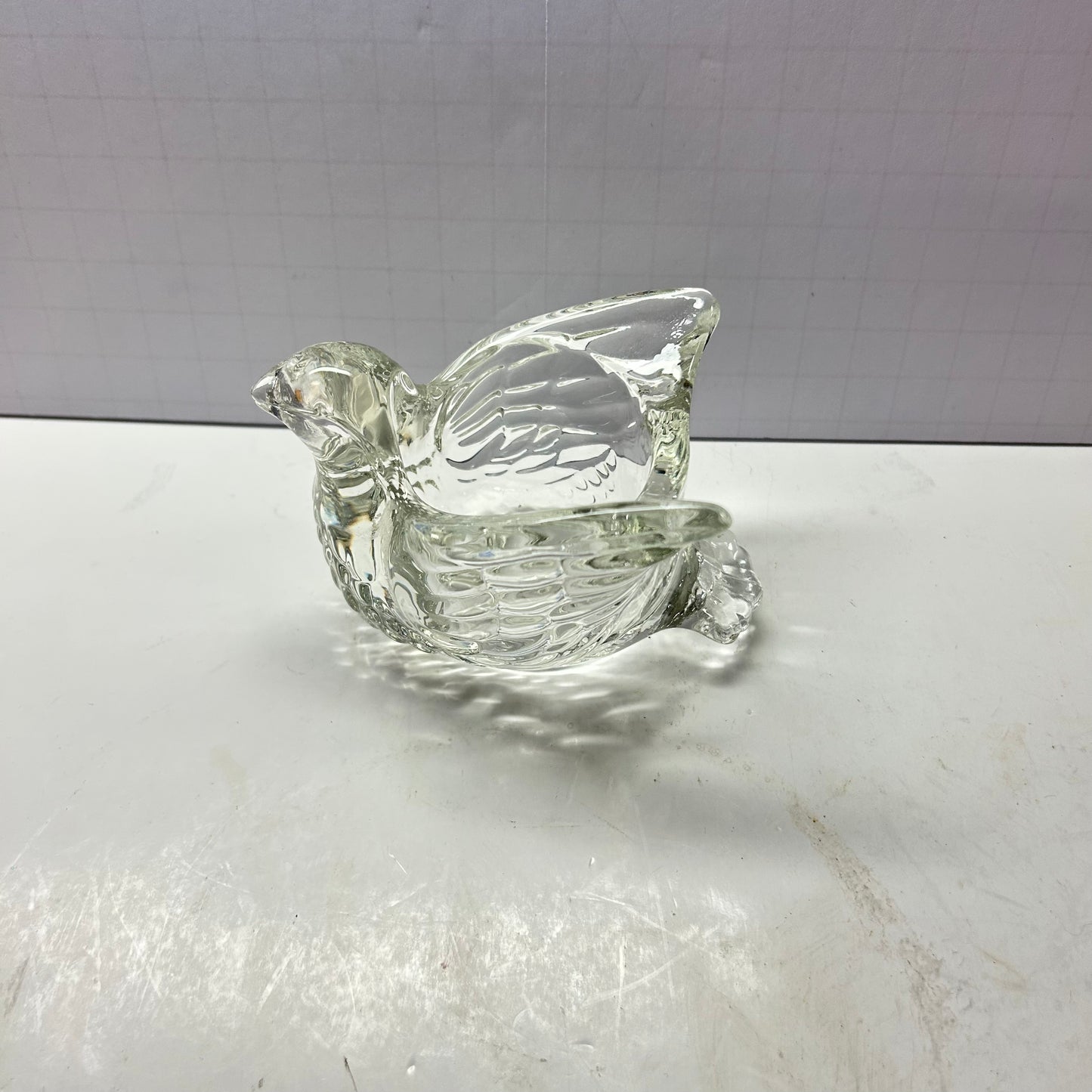 Avon Vintage Crystal Candle Holder Dove In Flight Bird