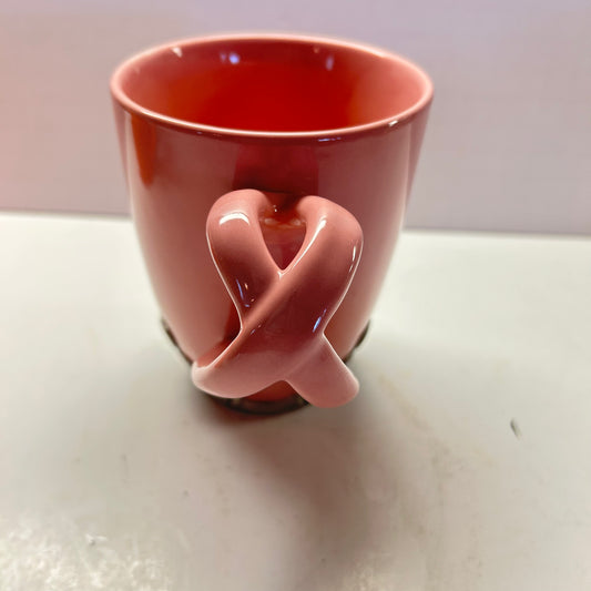 Pink Mug with Silver Butterfly X Crossed Handle