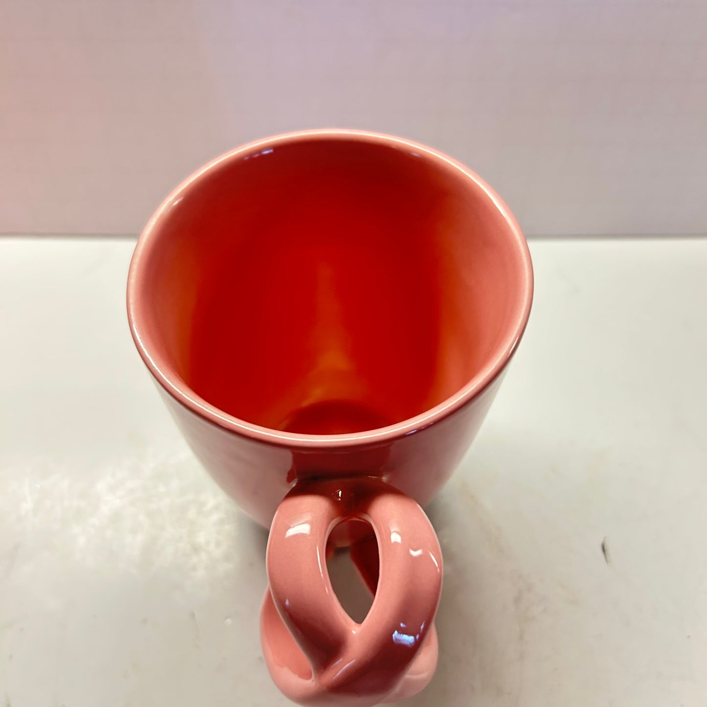 Pink Mug with Silver Butterfly X Crossed Handle