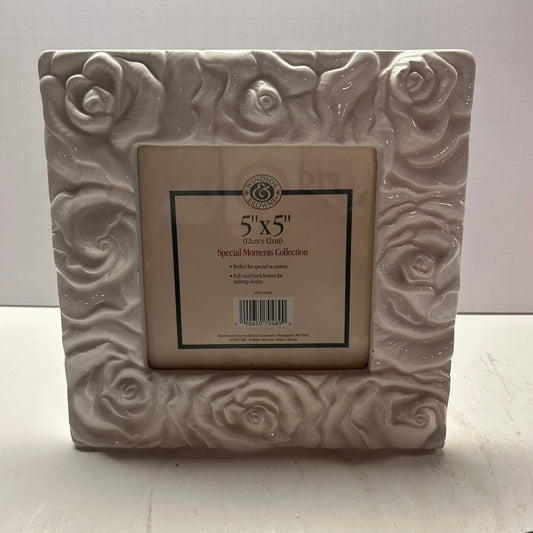 White Rose Ceramic Picture Frame